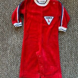 Vintage Health-Tex  Red Space Themed Baby Onesie